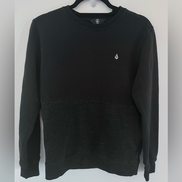 Volcom Sweatshirt Pullover Crew Neck Size Small Black - Picture 1 of 2
